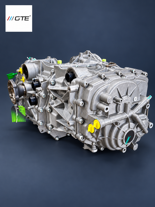 GTE Engineering rebuilt 7DCL750 transmission, clutch-housing end view