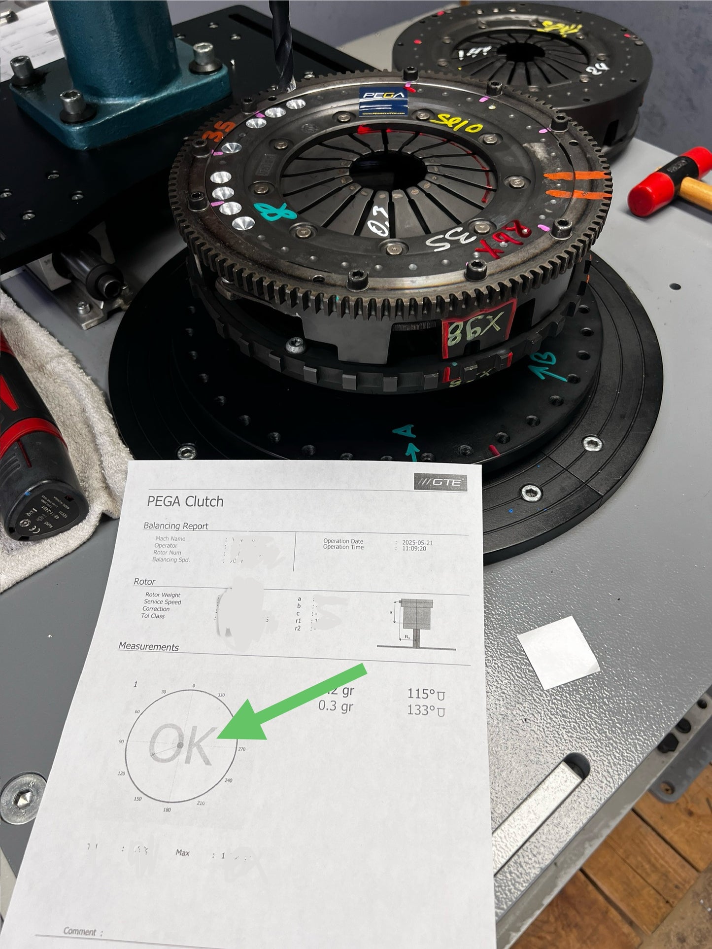 Balancing for Clutch Pressure Plate and/or with Flywheel (M2Type)